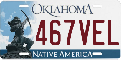 OK license plate 467VEL