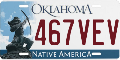 OK license plate 467VEV