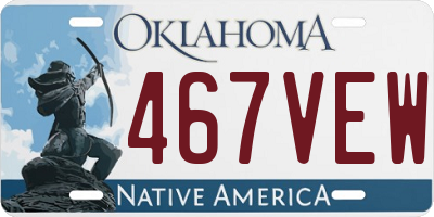 OK license plate 467VEW