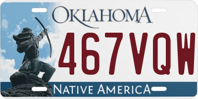 OK license plate 467VQW