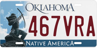 OK license plate 467VRA