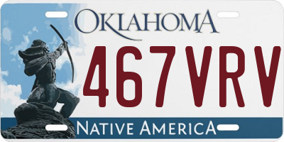 OK license plate 467VRV