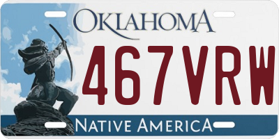 OK license plate 467VRW