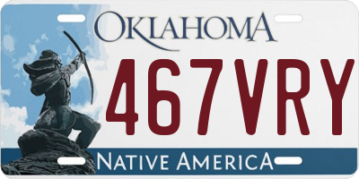 OK license plate 467VRY