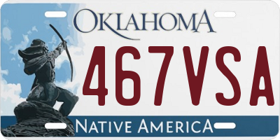 OK license plate 467VSA