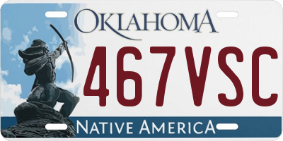 OK license plate 467VSC