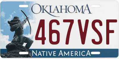OK license plate 467VSF