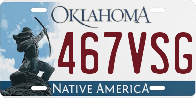 OK license plate 467VSG