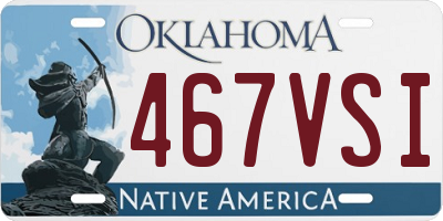 OK license plate 467VSI