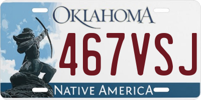 OK license plate 467VSJ