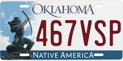OK license plate 467VSP