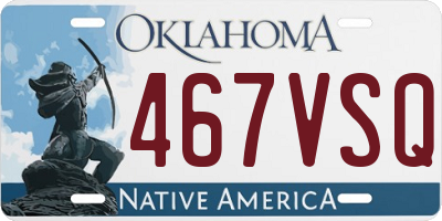 OK license plate 467VSQ
