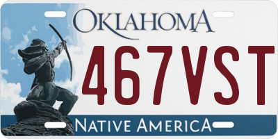 OK license plate 467VST