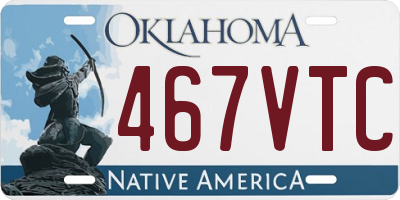 OK license plate 467VTC