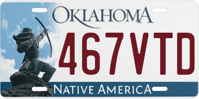OK license plate 467VTD