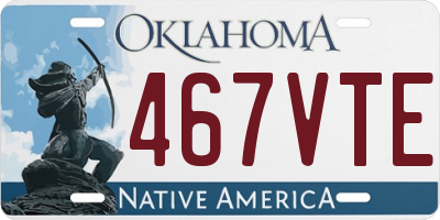 OK license plate 467VTE