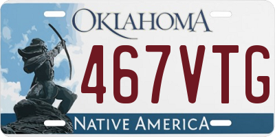 OK license plate 467VTG