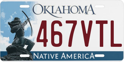 OK license plate 467VTL
