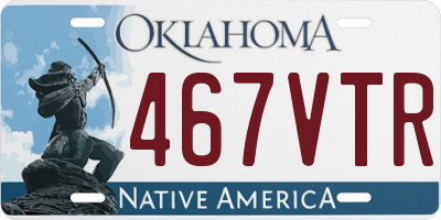 OK license plate 467VTR