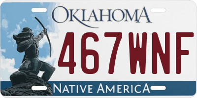 OK license plate 467WNF