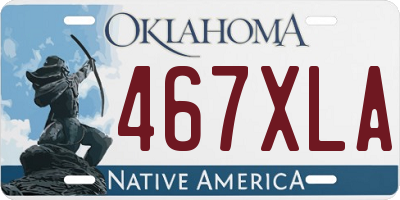 OK license plate 467XLA