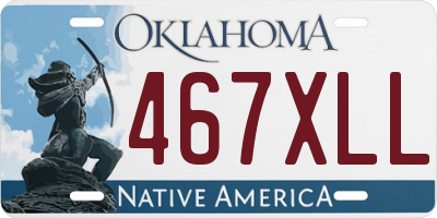 OK license plate 467XLL