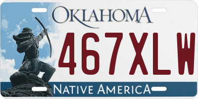 OK license plate 467XLW