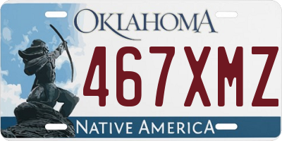 OK license plate 467XMZ