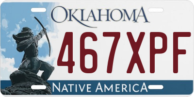 OK license plate 467XPF