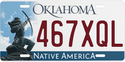 OK license plate 467XQL