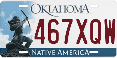 OK license plate 467XQW