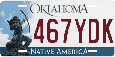 OK license plate 467YDK