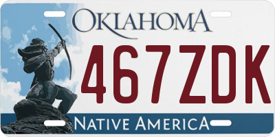OK license plate 467ZDK