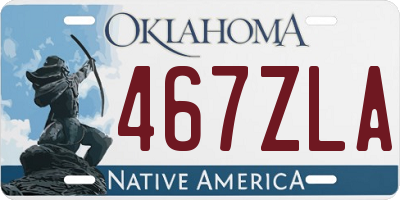 OK license plate 467ZLA
