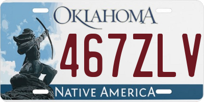 OK license plate 467ZLV