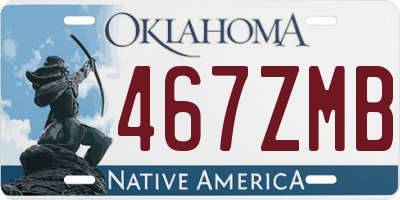 OK license plate 467ZMB