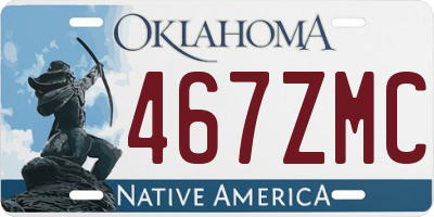 OK license plate 467ZMC
