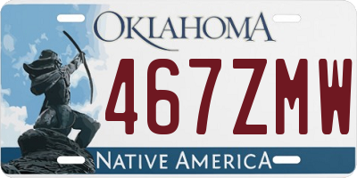 OK license plate 467ZMW