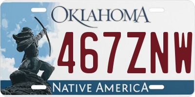 OK license plate 467ZNW