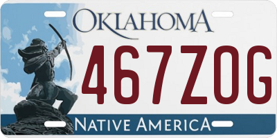 OK license plate 467ZOG