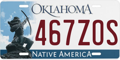 OK license plate 467ZOS