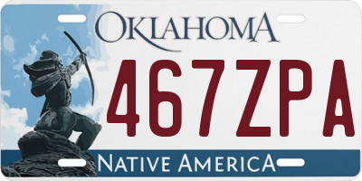 OK license plate 467ZPA