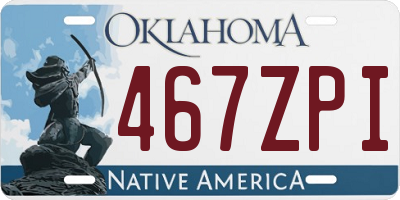 OK license plate 467ZPI