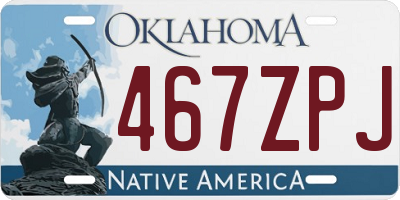 OK license plate 467ZPJ