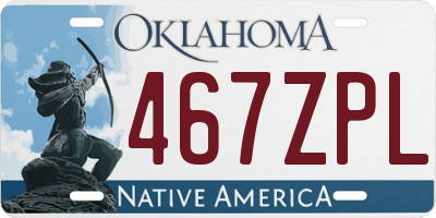 OK license plate 467ZPL