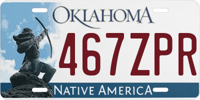 OK license plate 467ZPR