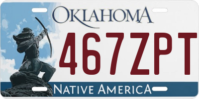 OK license plate 467ZPT