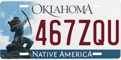 OK license plate 467ZQU
