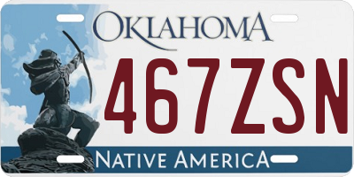 OK license plate 467ZSN