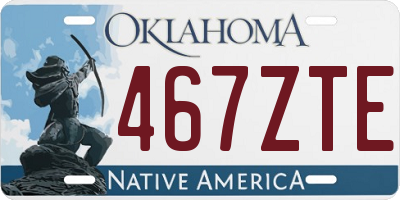 OK license plate 467ZTE